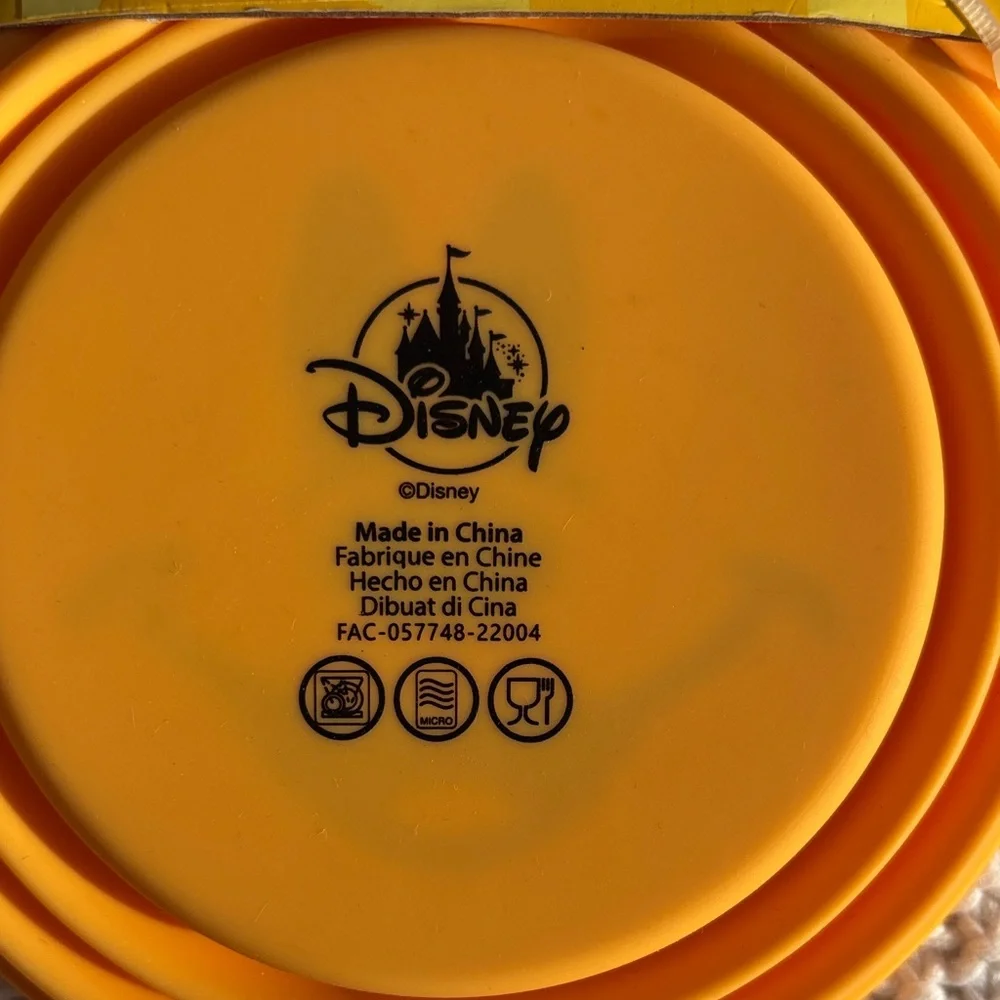Disney Orange Mickey Mouse Portable Pet Bowl